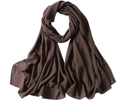 Chiffon Sjaal Donkerbruin – 180 x 90 cm – Polyester Dames Sjaal – Lange Elegante Omslagdoek – Fashion Favorite