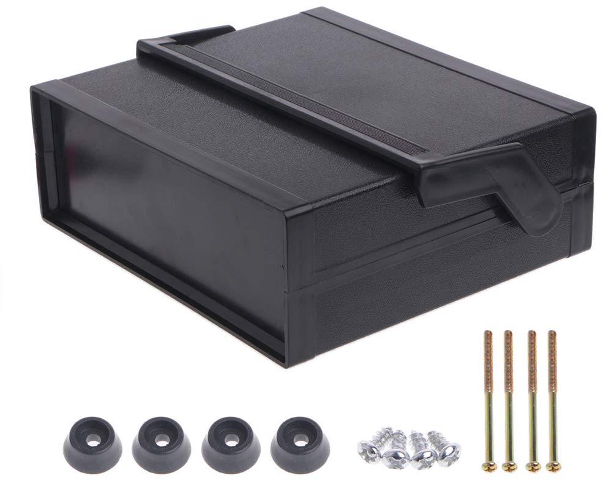Plastic Project Box - Waterdichte Behuizing - Elektronica Beschermen - Stevige Constructie - 200x175x70mm - Zwart