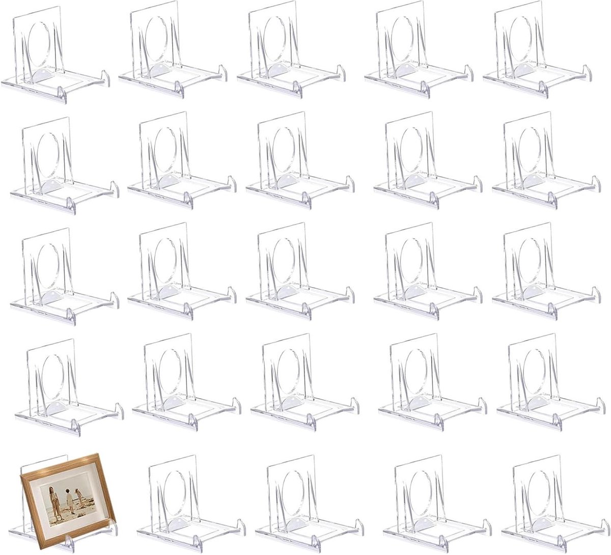 Acryl Display Stand - Mini Standaard Foto - Producten Presenteren - Kantelbestendige Basis - 24 Stuks - Transparant