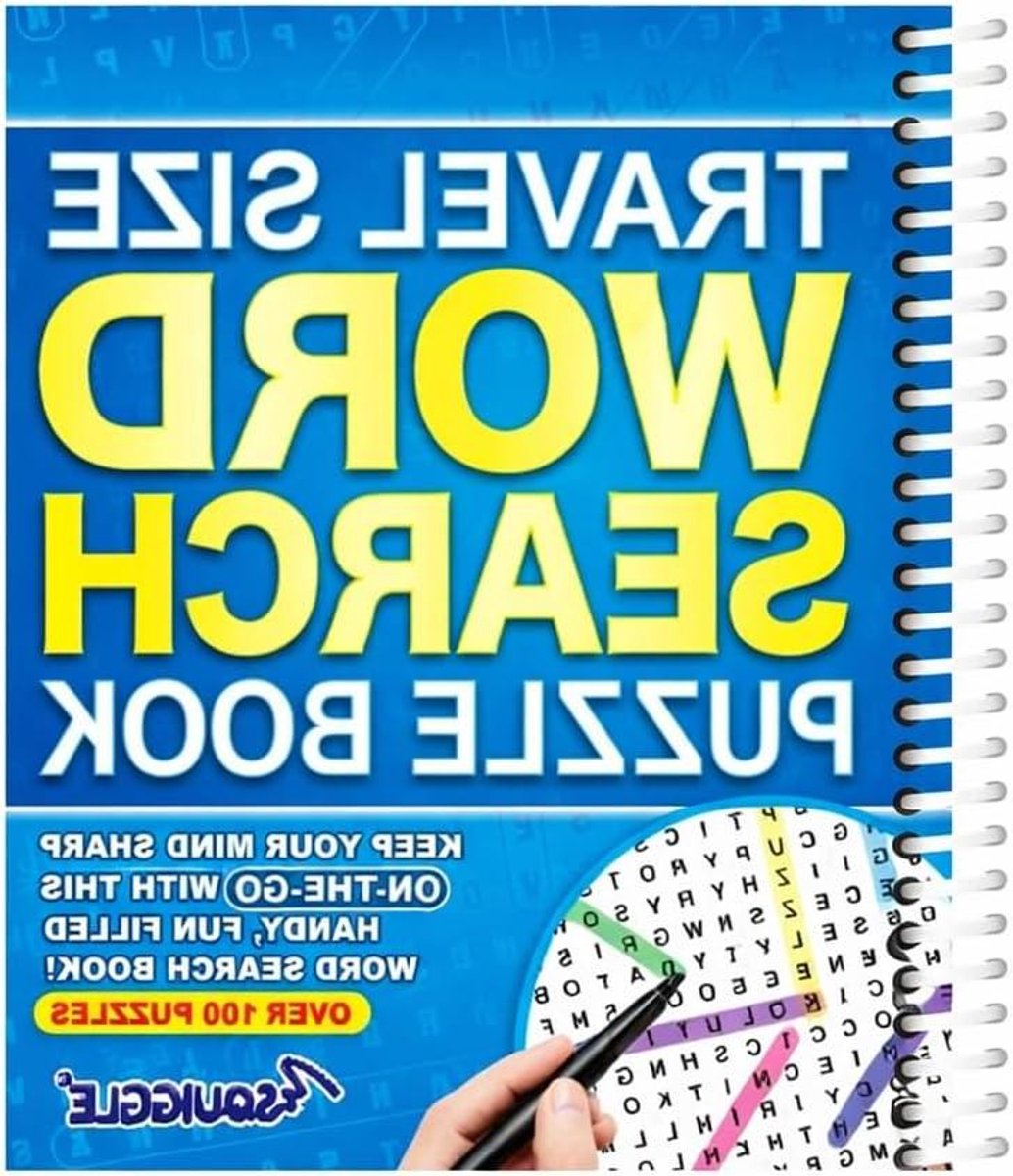 Puzzelboek Woordzoeker - Reisformaat Puzzels - Ontspanning Onderweg - Meer dan 100 Puzzels - A5 Formaat - Blauw