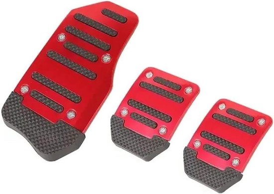 Pedaal Covers - Antislip Set - Veilig Rijden - Universele Pasvorm - 3 Delig - Rood/Blauw/Zilver — afbeelding 2