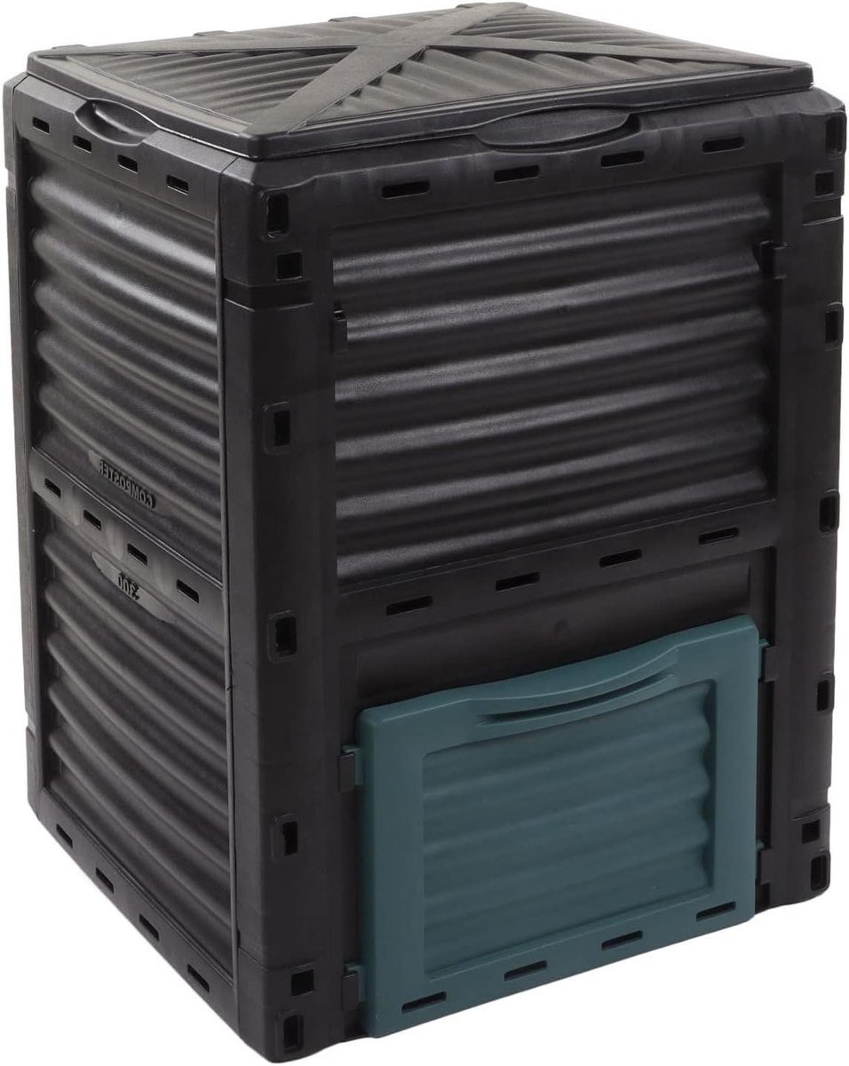 Compostbak Tuin - Composteerbak Buiten - Keukenafval Verwerken - Grote Capaciteit - 300 Liter - Zwart