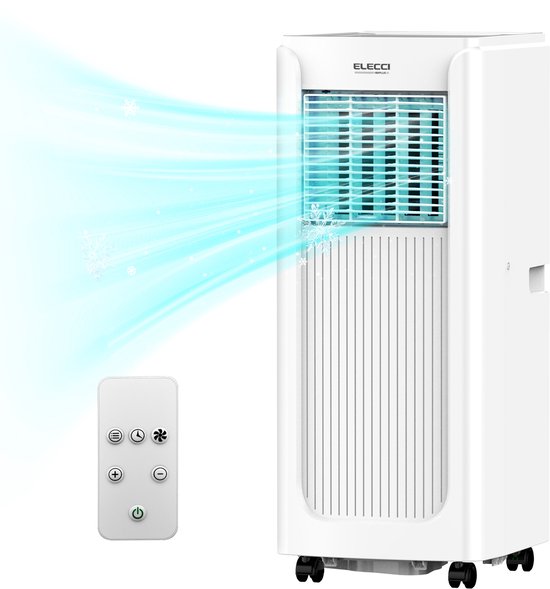 Mobiele airconditioner 8500 BTU 3-in-1 koelen ontvochtigen ventileren voor ruimtes tot 25 m² wit
