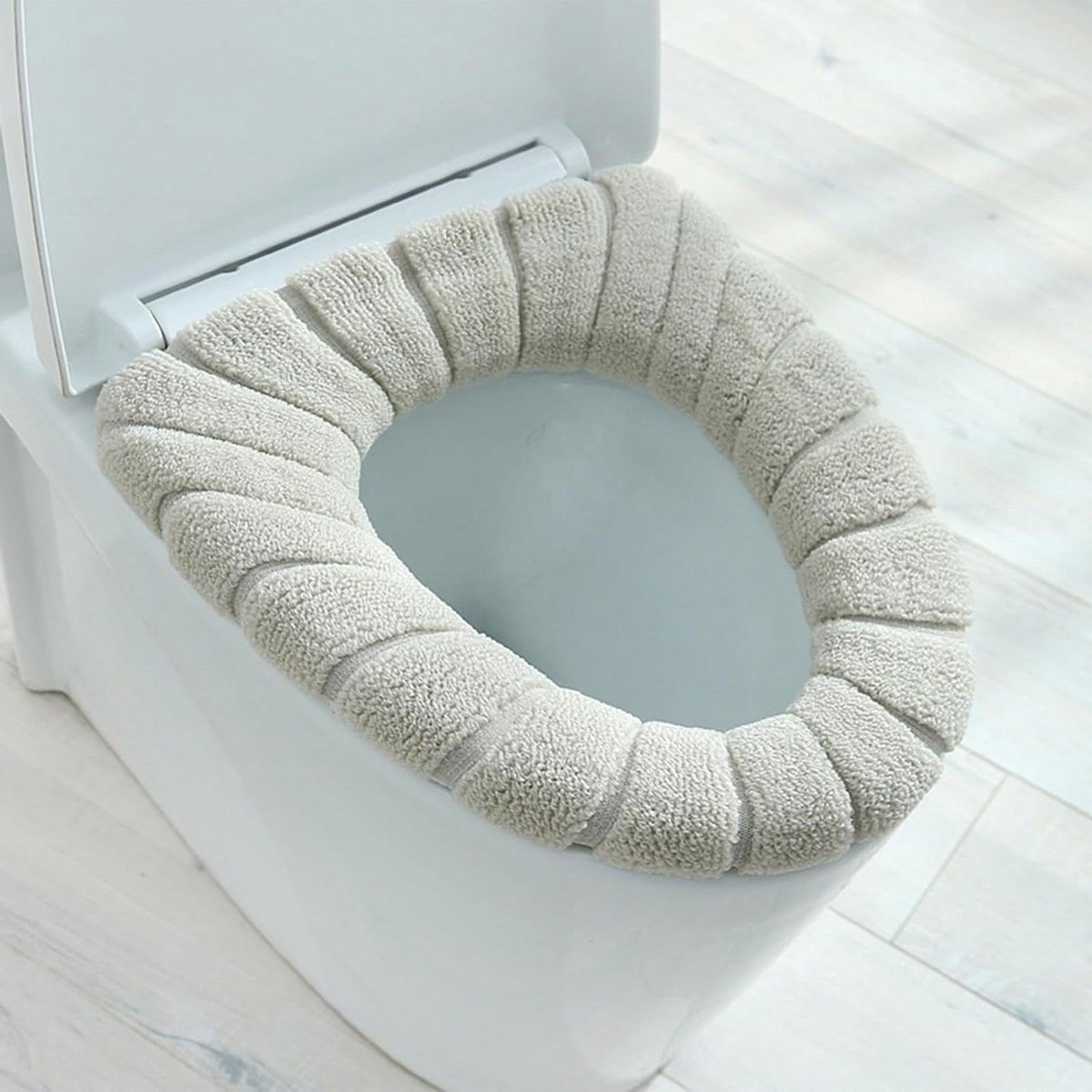 Toiletzittinghoes - Zachte Pad - Warm Zitten - Wasbare Stof - Universeel - Beige
