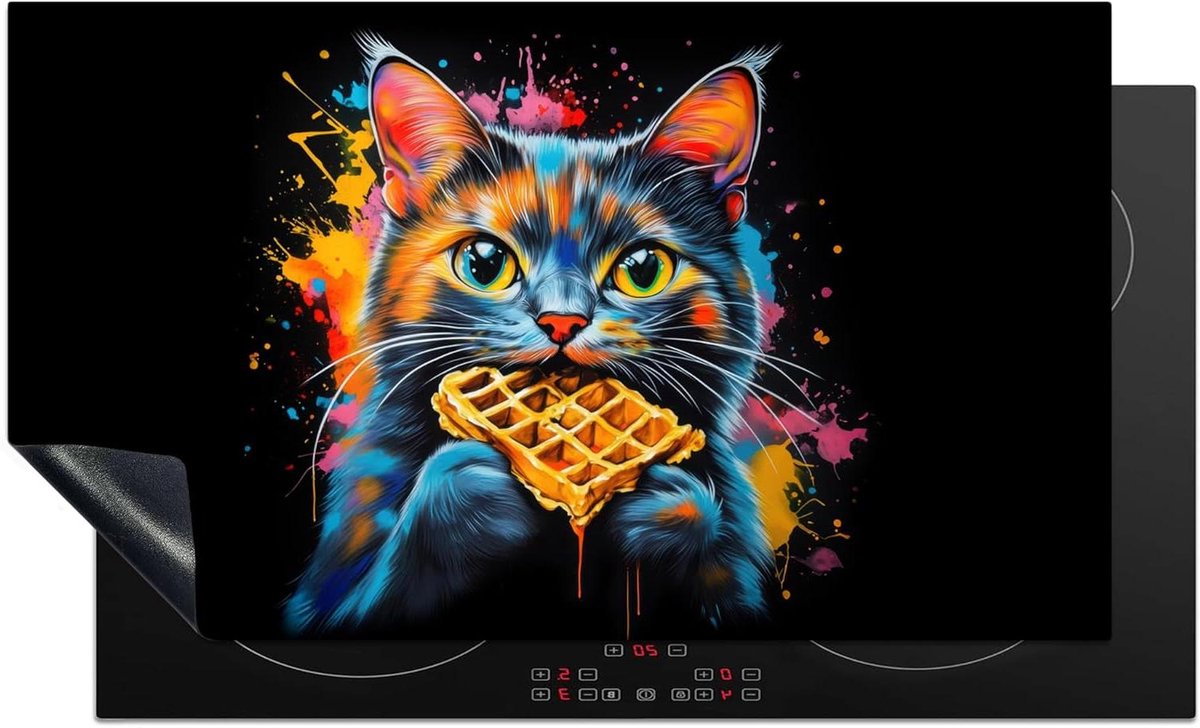 Inductie Beschermer - Kookplaat Mat - Keuken Werkruimte - Unieke Foto Print - 89x51 cm - Graffiti Kleurrijk