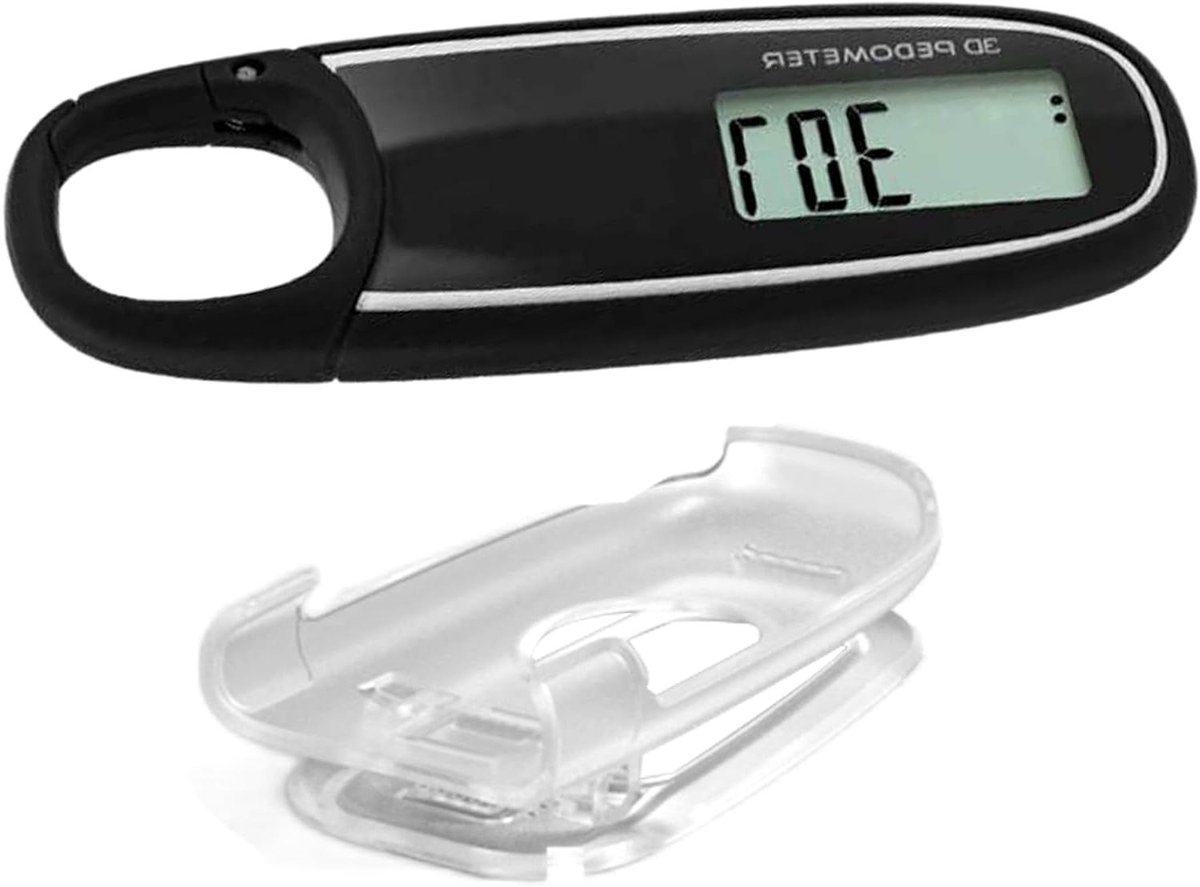 3D Stappenteller - Fitness Tracker - Activiteit Registreren - Groot Digitaal Display - 8 x 3.2 x 1 cm - Zwart