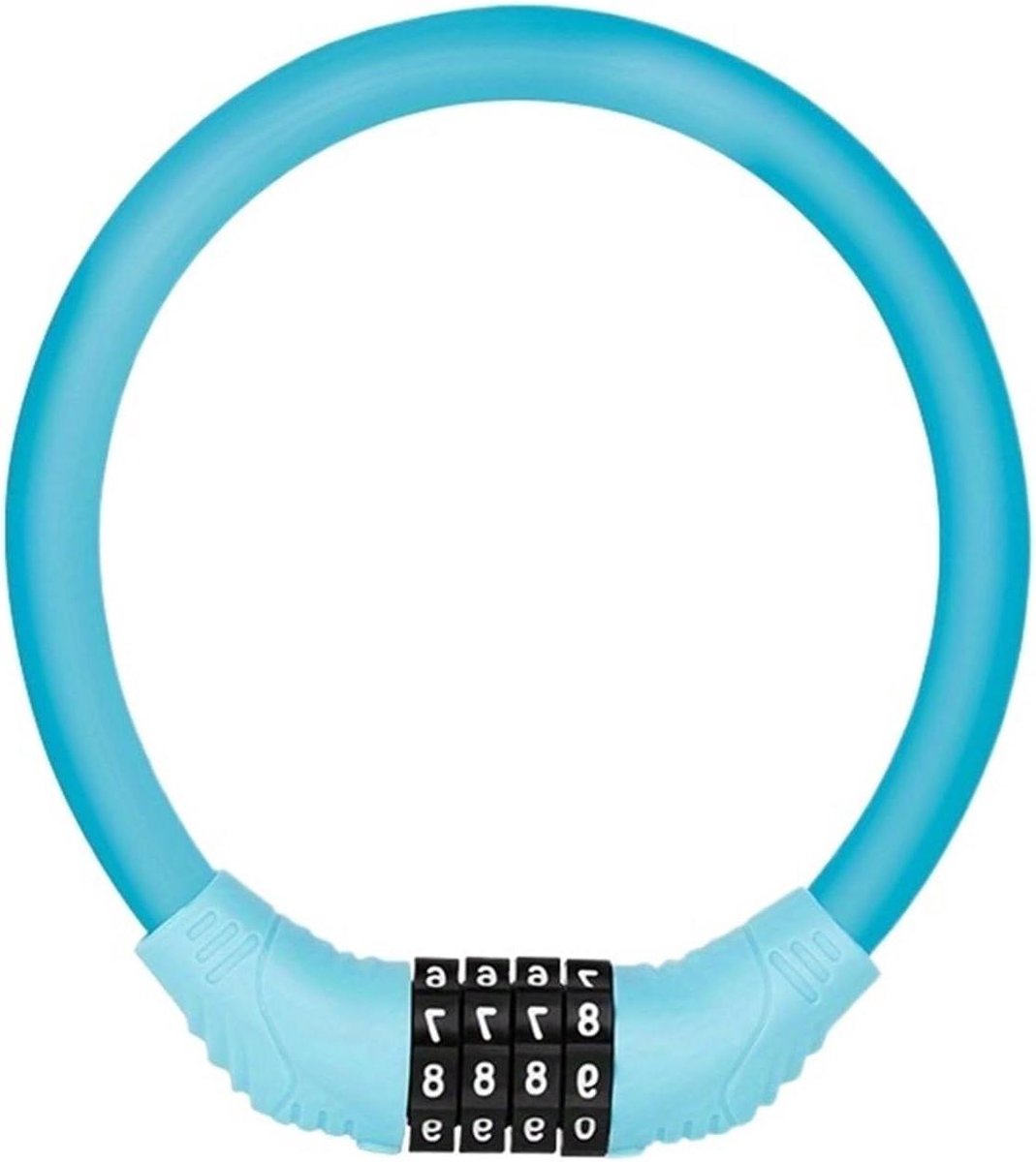 Motorfiets Hangslot - U-slot Staalkabel - Diefstal Beveiligen - 4-Cijferige Combinatie - 10x10x10 mm - Blauw