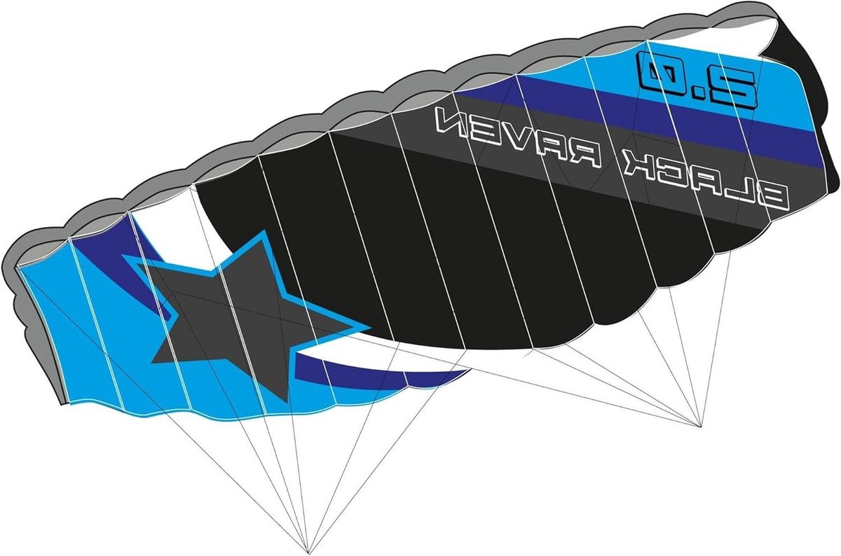 Matras Vlieger - Stuntvlieger - Buiten Spelen - Grote Vlieger - 200 cm - Zwart