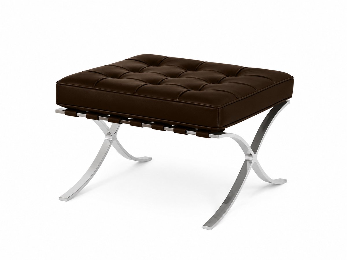 Malmo - Barcelona Chair Voetenbank - Hocker - Mokka Bruin