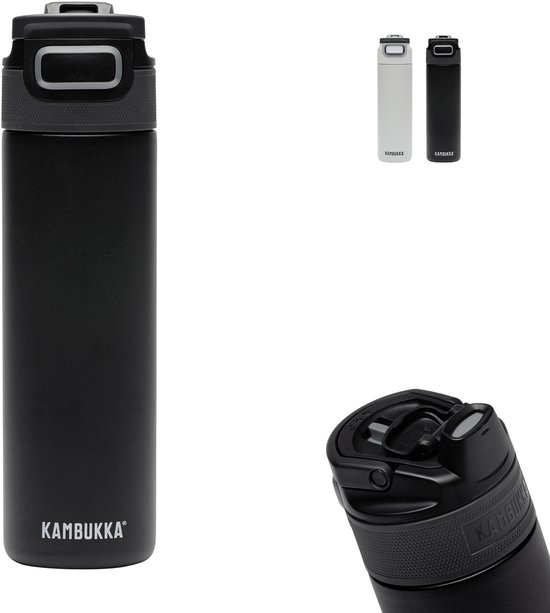 Bouteille d'eau isotherme Kambukka Elton 600 ml - Nightfall avec couvercle 3 en 1 et gourde facile à nettoyer
