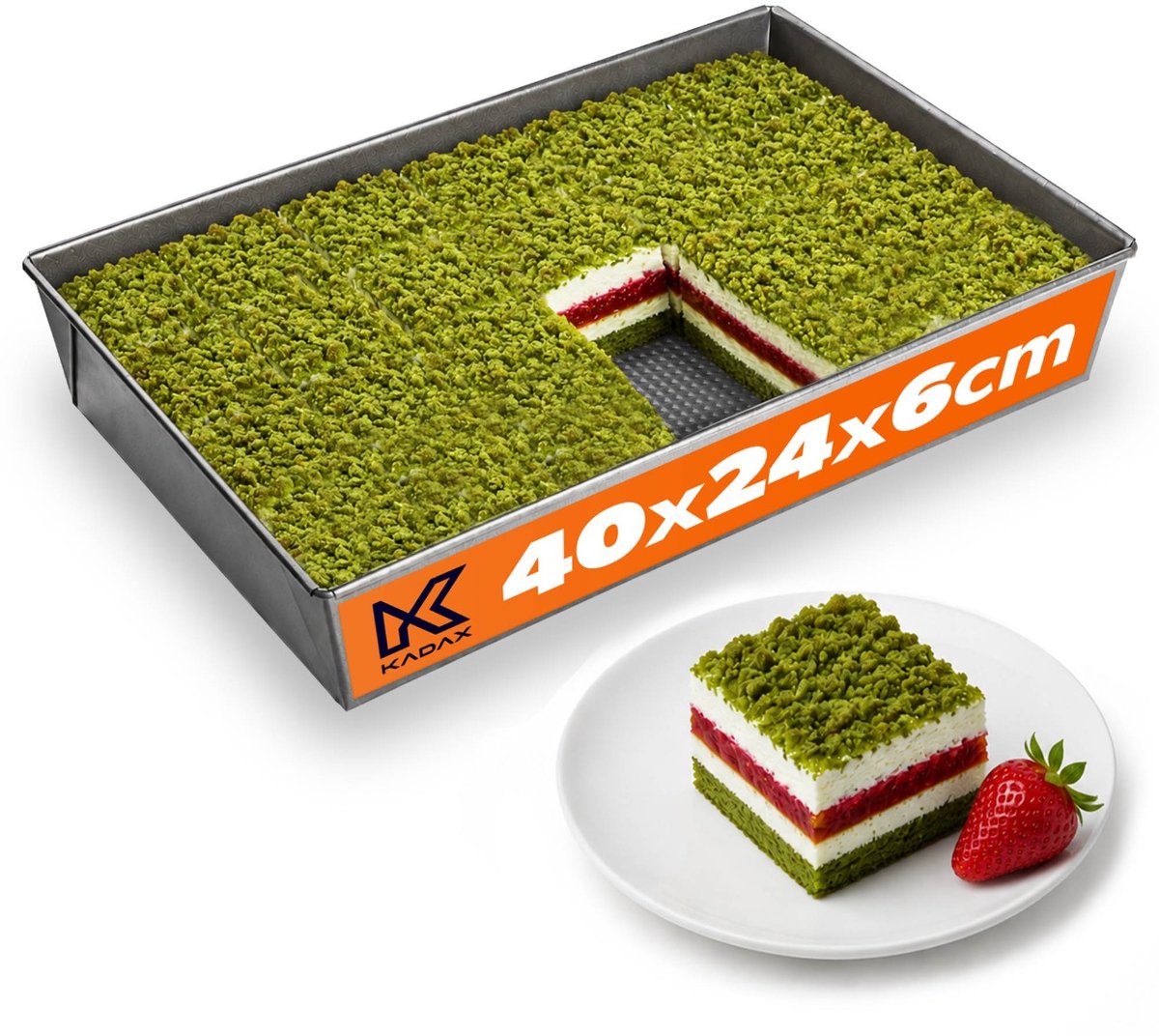 Galicja Ideal Serie - Niet-kleverige Bakplaat - 39,5x23,5x6 cm - Stalen Behuizing - Zilver Kleur