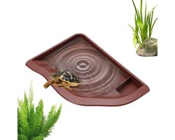 Reptielen waterschaal - Terrarium bak - Hydratatie en baden - Antislip structuur - 24 cm breed - Bruin