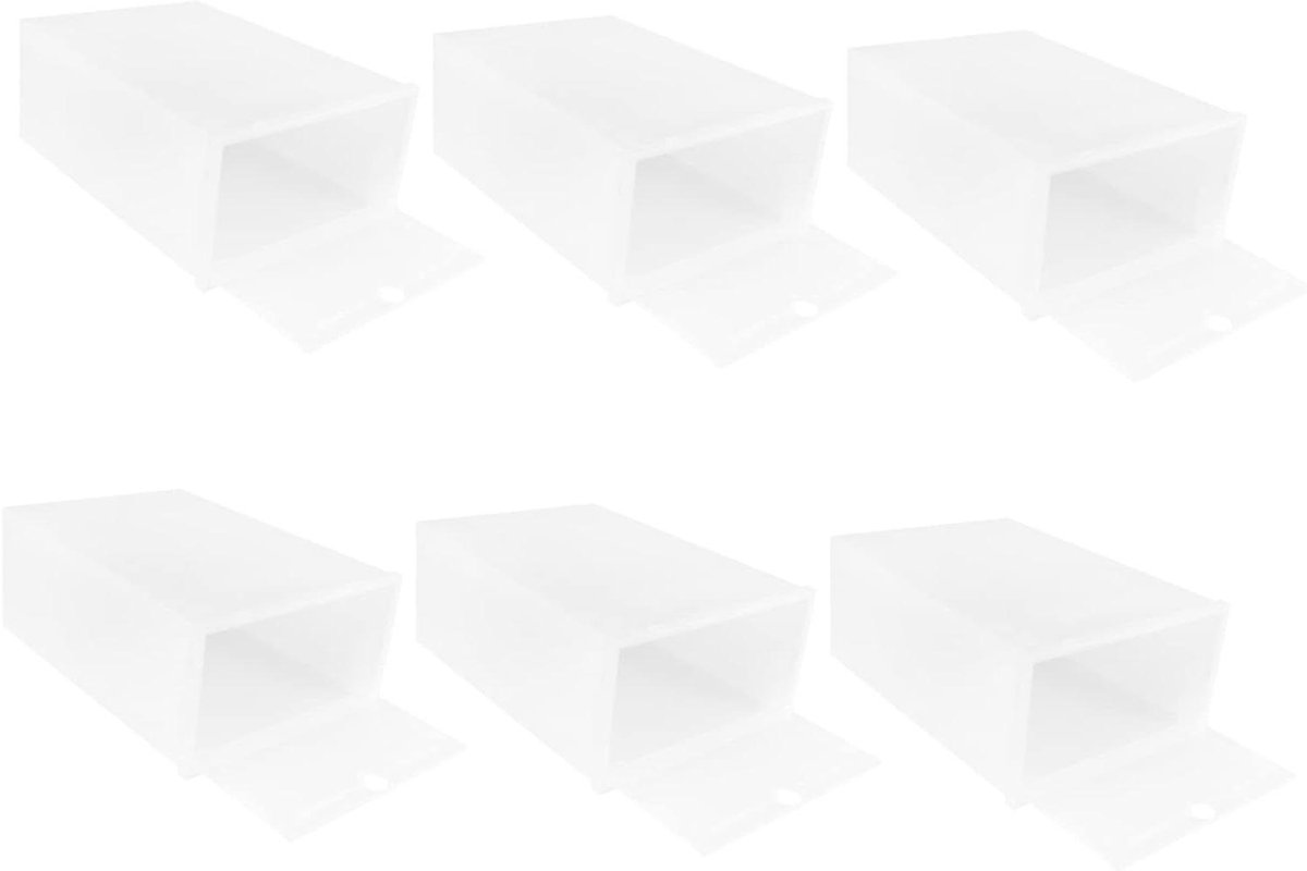 Schoenen Opbergdoos - Stapelbare Boxen - Kast Organisatie - Met Deksel - 6 Stuks - Wit