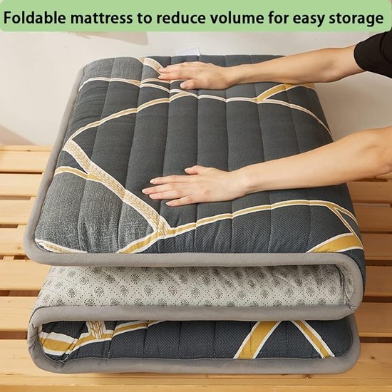 Japanse Futon Matras - Vloermatras Opvouwbaar - Comfortabel Slapen - Zacht Abrasive Weefsel - 140x200 cm - Katoen — afbeelding 2