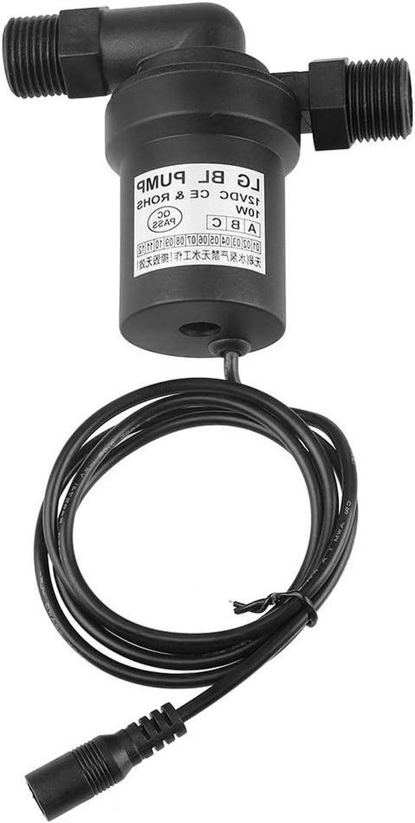 Waterpomp - Circulatiepomp - Water circuleren - Borstelloze DC motor - 8 L/min - Zwart