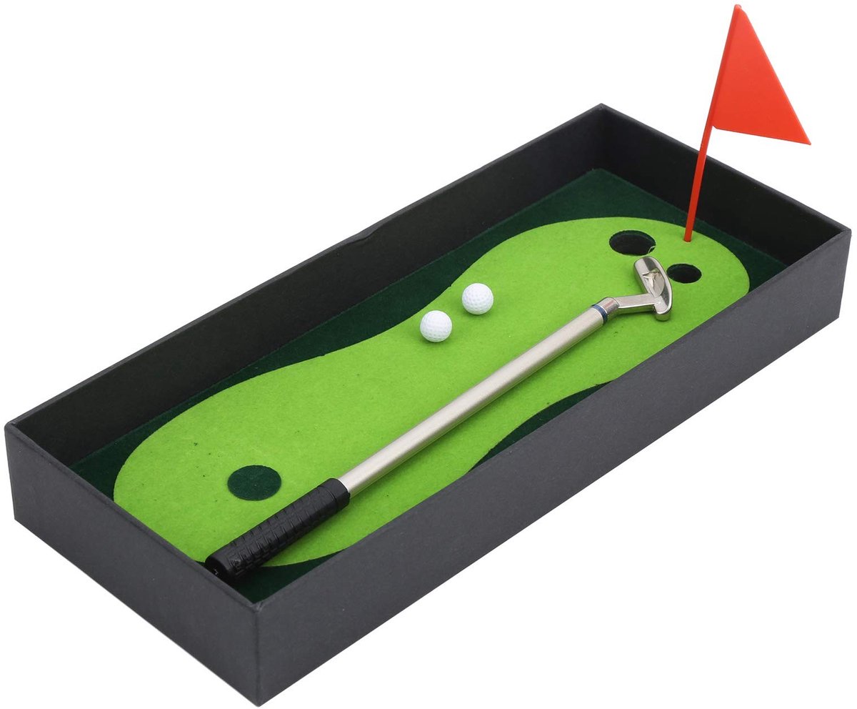 Solidchoice - Dailygoody - Mini Golfclubs Putterreeks - Mini Kantoor Desk Games - Golfpen Putter Green Indoor - Golfmatten voor Nieuwigheid Golfspeler - Perfect cad..