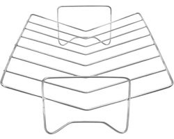 Ovenrooster - RVS Grillrooster - Verhoogd BBQ Rek - Roestvrijstalen braadrek voor hele kip - Hittebestendig Roestvrij Staal - Koelrek voor Bakken en Braden - Keuken en BBQ Accessoires