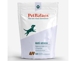 PetBalans Anti-Stress Supplement voor Honden – Rust & Ontspanning – met Magnesium Bisglycinaat, L-Tryptofaan & Vitamine B Complex – 60 Snoepjes