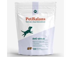 PetBalans Anti-Stress Supplement voor Honden – Rust & Ontspanning – met Magnesium Bisglycinaat, L-Tryptofaan & Vitamime B-Complex – 120 Snoepjes