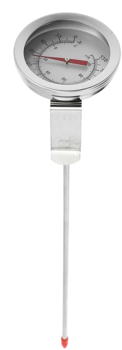 Diepvries Thermometer - Temperatuurmeter Keuken - Nauwkeurige Temperatuurcontrole - Roestvrij Staal - 0-200°C - Zilver