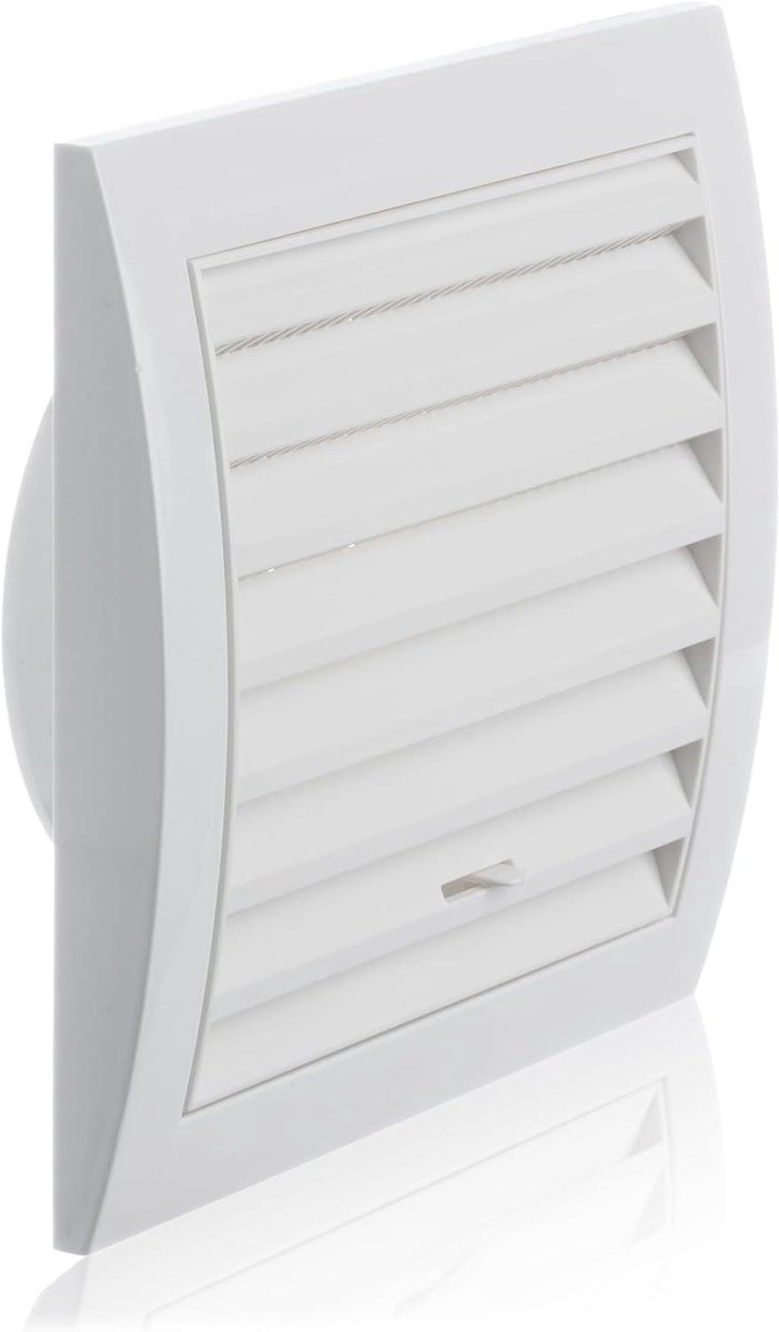 Ventilatierooster met gaas - Ventilatierooster afdekking - Luchtstroom regelen - Verstelbare luchtstroom - 100 mm - Wit