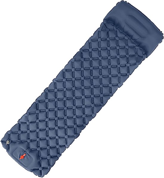 Zelfopblaasbare Slaapmat - Kampeer Matras Outdoor - Kamperen Backpacken - Ergonomisch Kubus Ontwerp - 190x58x5cm - Blauw — afbeelding 2