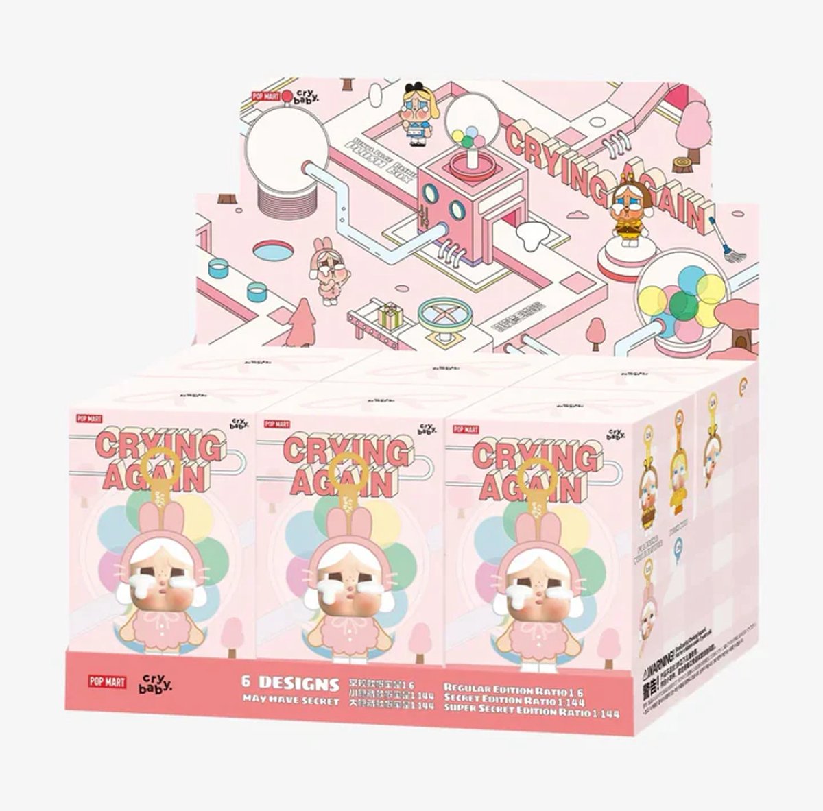 CRYBABY Crying Again Series Vinyl Face Plush Blind Box – Mystery Collectible Plush Sleutelhanger – Designer Toy Bag Charm – Limited Edition