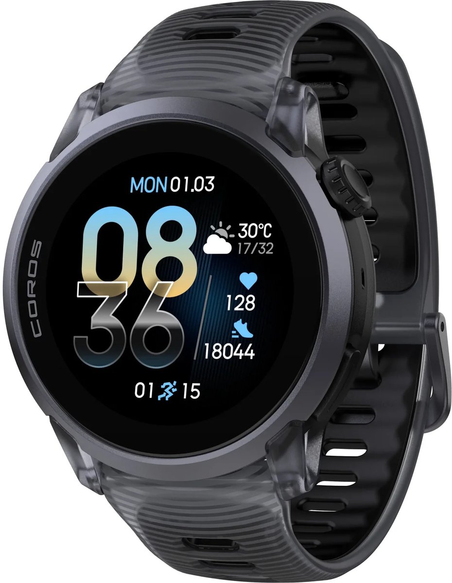 COROS Horloge Pace 4 Silicone Crystal Black