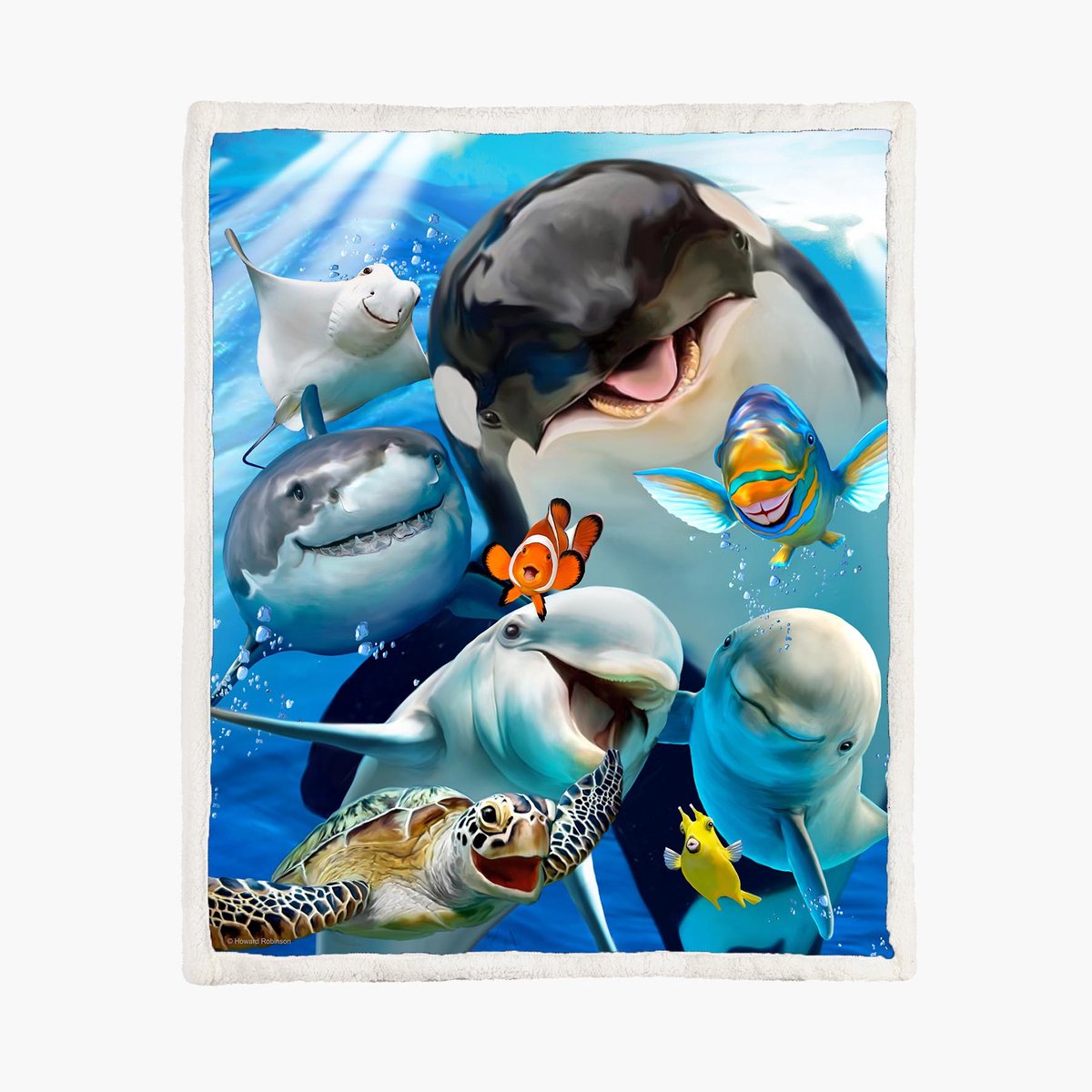 Vissen Orka Fleece Deken 130*150cm Ocean Selfie