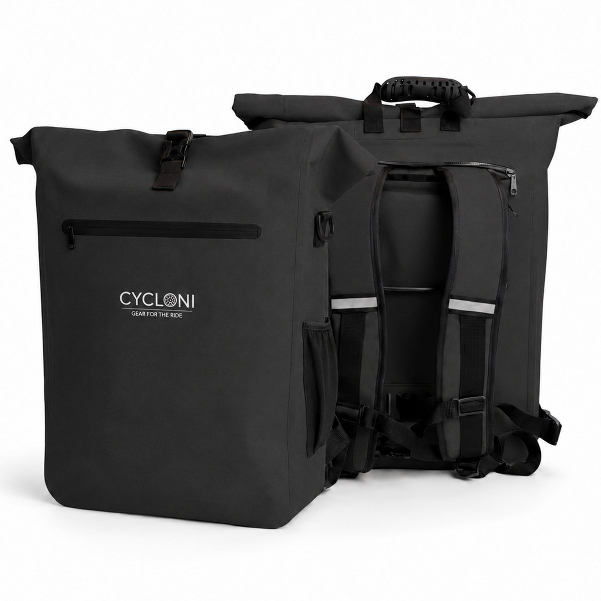 Cycloni DASH Fietsrugzak - Rugzak met Laptop Compartiment - Fietstas 100% Waterdicht - Inclusief 16 inch Uitneembare Laptoptas – Zwart