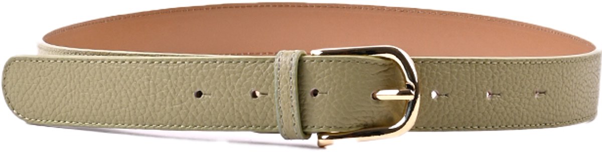 Giuliano Lederen riem - Made in Italy - Leer - Pistasche groen