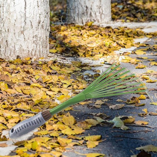 Handschoffel - Hand harkje - Tuinhark - Handhark 9 Tanden - Kleine Tuinhark met Antislip Handvat - Verstevigde Bladhark voor Tuinieren Onkruid & Bladeren - Tuingereedschap 38 cm — afbeelding 3