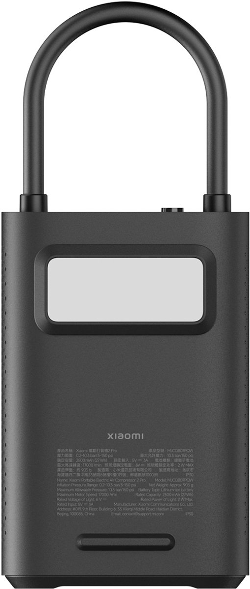 Xiaomi Luchtcompressor 2 Pro - Draagbare Elektrische Bandenpomp - Draadloos & Oplaadbaar - Digitale Drukmeter - Automatische Stopfunctie - Compacte Mini Compressor voor Auto, Fiets en Motor