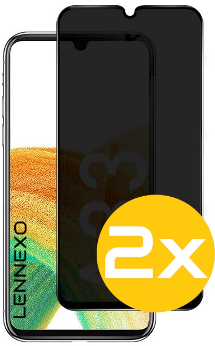 Privacy Screenprotector Geschikt Voor Samsung A33 - Volledige Beschermglas - 2 Stuks