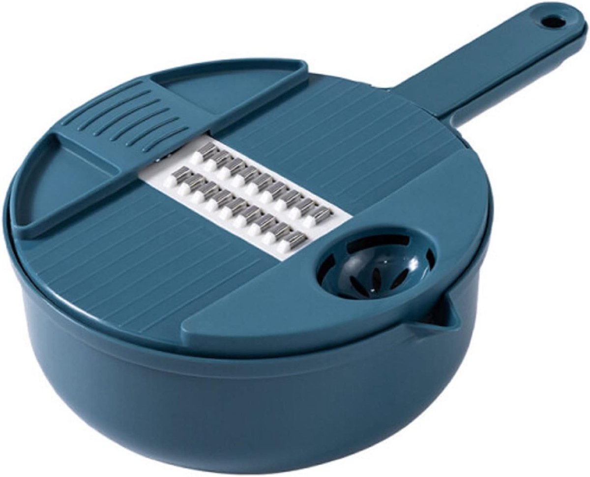 KZQ Groentesnijder voor Uien, Aardappelen, Kaas en Kool, Julienne Raspen en Shredder, Keukenhulpmiddel, Foodprocessor, Geschikt voor Salades en Frites, Handmatig