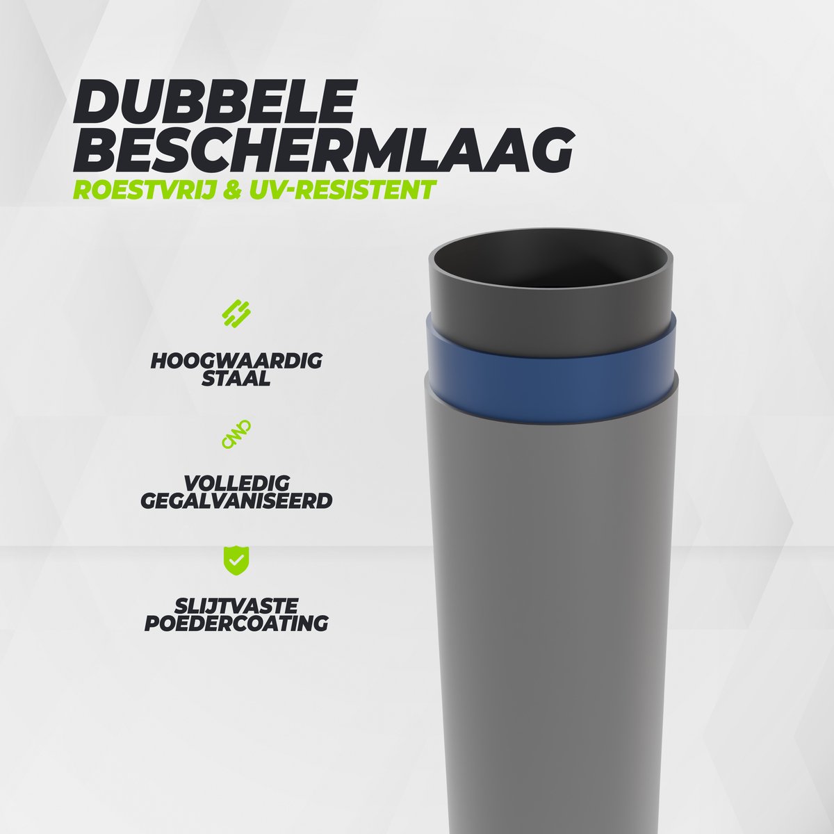 VirtuFit Rond Zwembad Ø366 x 100 cm - Opzetzwembad - Duurzaam & Veilig Stalen Frame - Antraciet — afbeelding 14