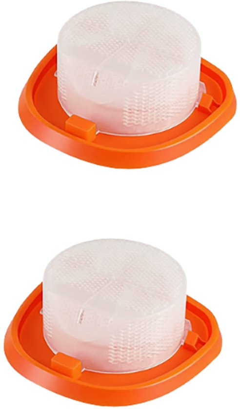2-stuks Vervangingsfilter voor stofzuiger - Stofzuigerfilter - 12x10,5 cm - Wasbaar - Herbruikbaar - Compatibele modellen: Black and Decker handstofzuigers HNVC220BCP07, HNVC215BW52, HNV215B12, HNVC215B10, HNVC115J06, HNVC115B22, HNVC220BCZ01-Oranje