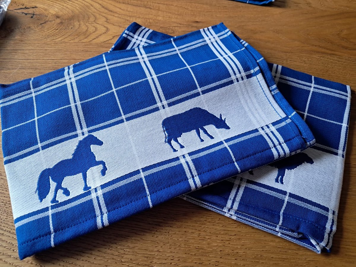 Rebalife, 6 x keukendoek, blauw, farmlife, 60 x 60 cm