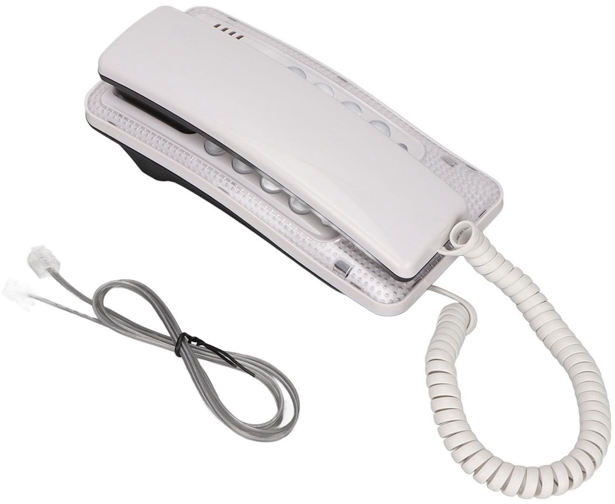 OmGoods - Dailygoody - Snoergebonden telefoon - Wandmontage voor hotel en kantoor - Wit - Met pauzefunctie - Duurzaam en gebruiksvriendelijk - Ideaal voor thuis...