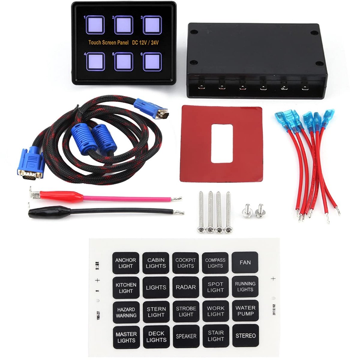OmGoods - Dailygoody - Universele 12V 24V 6-voudige LED-schakelaar - Bedieningspaneeldoos - Waterdicht en stofdicht - Eenvoudige installatie - Geschikt voor aut