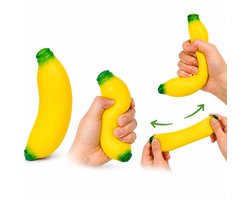 Squishy Banaan – Stressbal Antistress Speelgoed – Zacht Knijp Speeltje – Geel – Voor Kinderen & Volwassenen