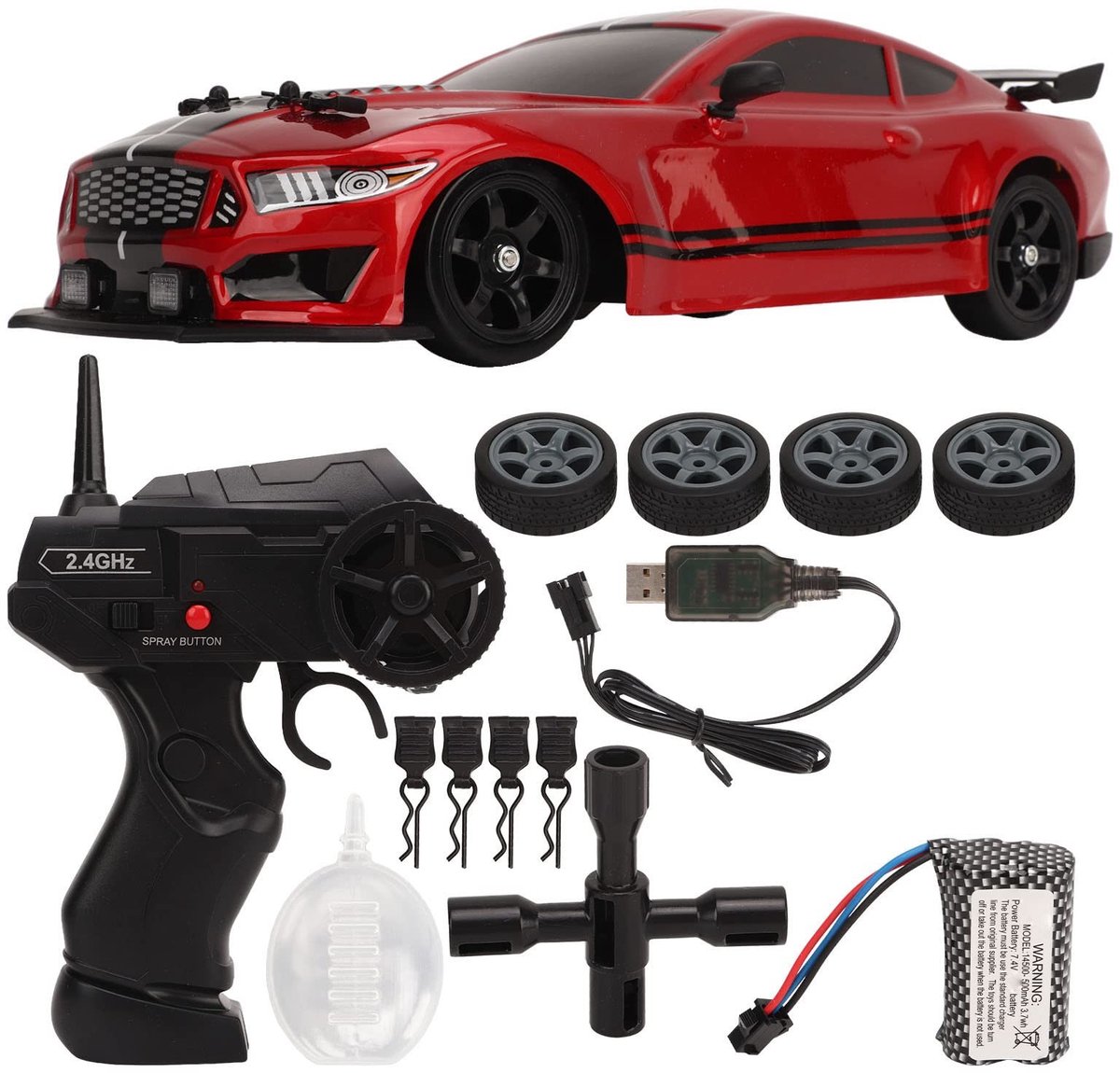 OmGoods - Dailygoody - Op afstand bestuurbare auto - RC drift auto - Hoge prestaties - 28 cm - LED verlichting - Geschikt voor kinderen en volwassenen - BuyWeek...