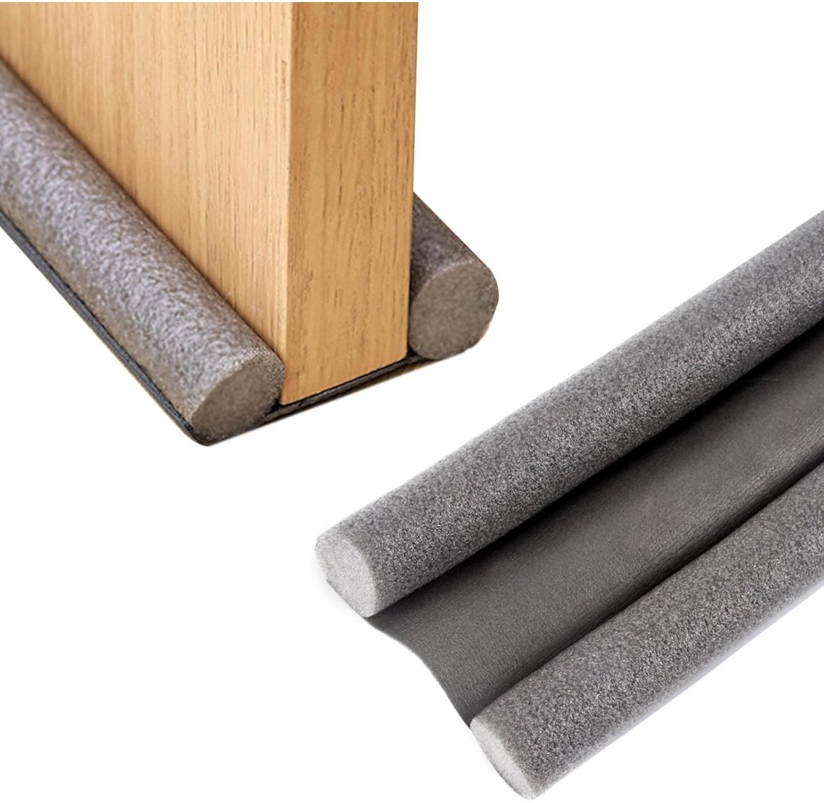 TOVBMUP Tochtstrip - Deurstopper - met dubbele afdichting - Deurtochtstrip - Geluidsisolatiestrip - Tochtstrip - voor 94 cm deuren - Grijs