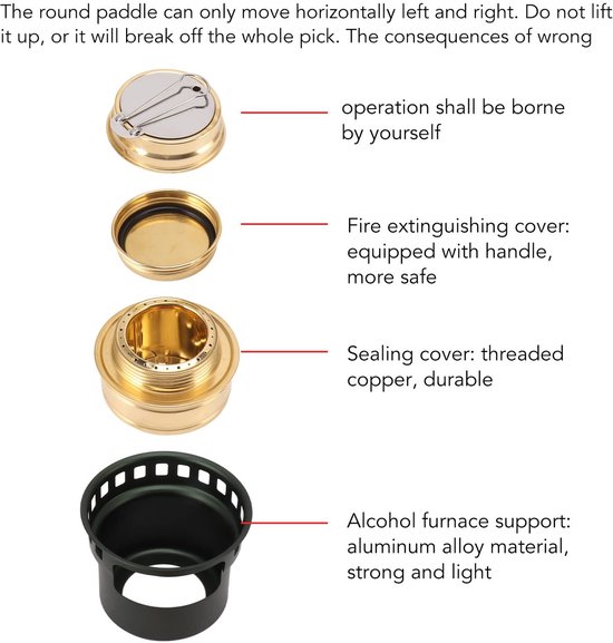 Dailygoody - Alcoholkachel - Draagbare kampeerkachel - Compact en lichtgewicht - Mini alcoholrugzakkachel - Ideaal voor camping en picknick — afbeelding 4
