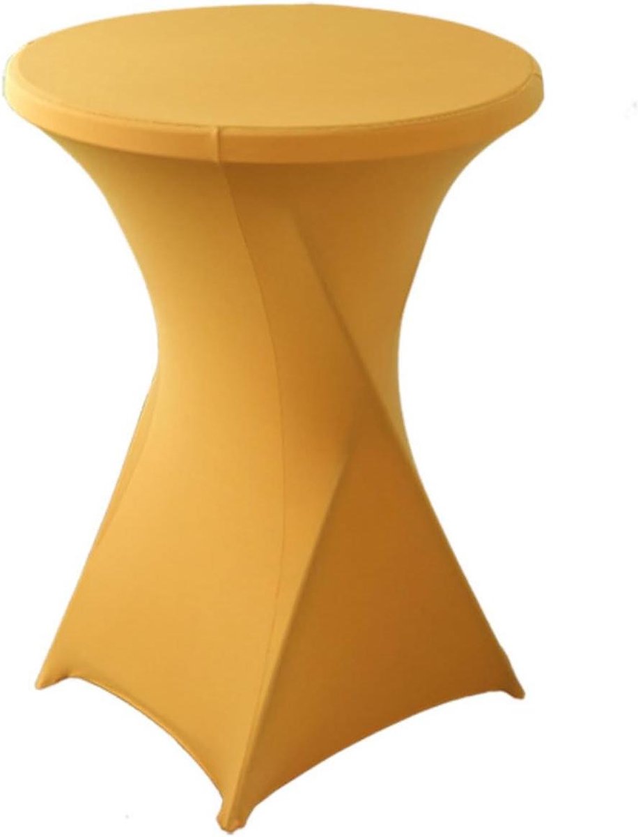 Statafelhoezen Set - Stretch Hoezen - Feestelijke Decoratie - Versterkte Voetzone - 80 cm Diameter - Goud