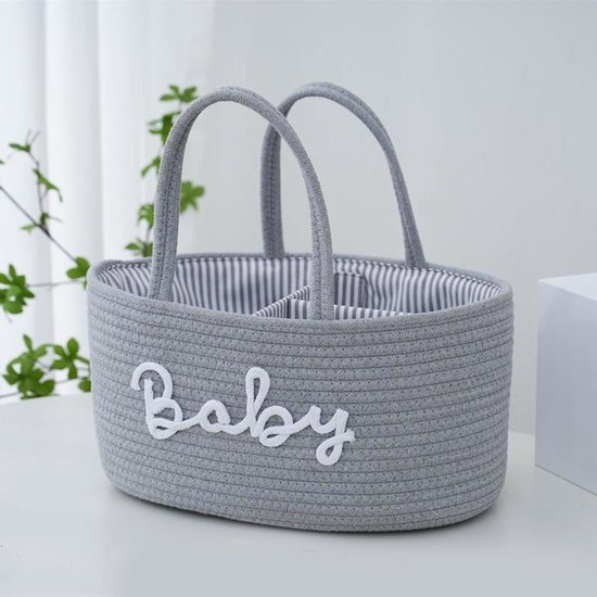 Baby Luiermand voor op de Commode - Opbergmand met 3 Vakken & Handgrepen - Regenboog Design - Organizer voor Luiers, Doekjes en Accessoires - Luiertas Commodemandje - Baby Organizer - Commode Organizer — afbeelding 4