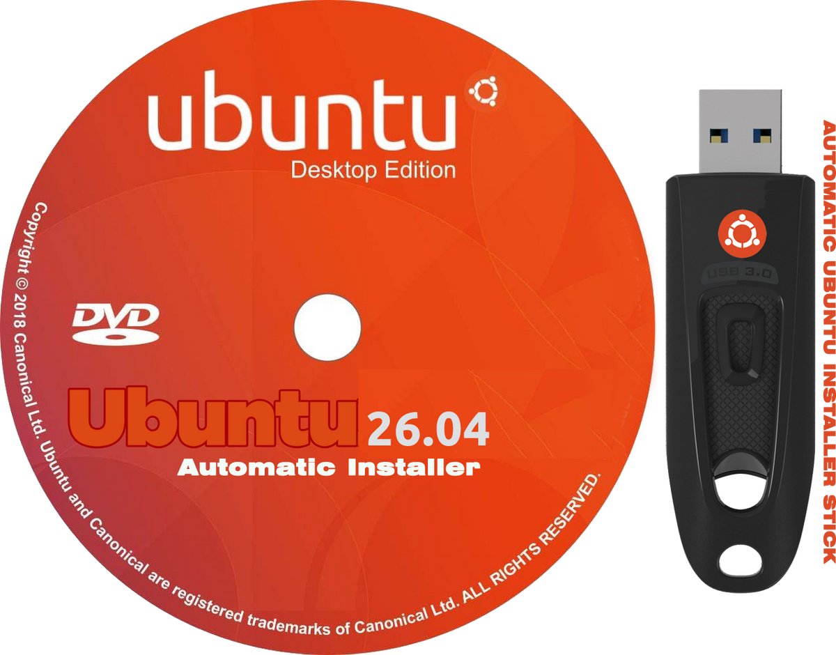 Windows verwijderaar met Ubuntu Linux LTS automatische installatie pack voor oude en nieuwe computers