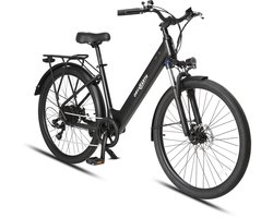 ORYXEARTH Elektrische Fiets – 36V 10Ah Batterij – 250W Motor – Mat Zwart –27,5" Wielen – LCD Display – Mechanische Schijfremmen – Shimano 7 Versnellingen – Aluminium Frame – E-Bike voor Werk, School, Parkritten en Vrije Tijd