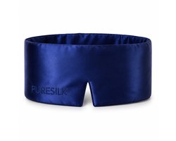 PURESILK Premium Zijden Slaapmasker – 100% Verduisterend – Mulberry Zijde – Oogmasker voor Dames & Heren – Blauw