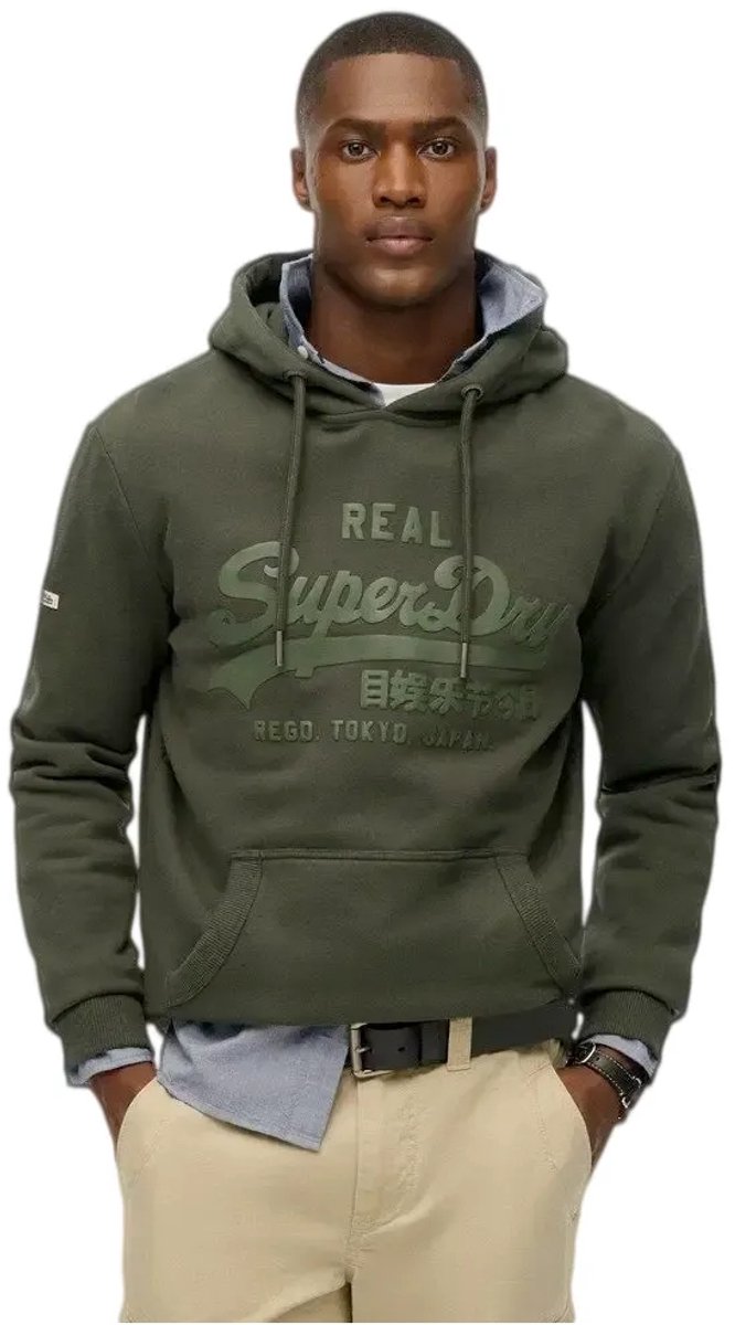 Superdry Vintage Logo Tonal Hoodie Relaxed Pasvorm Heren Hoodies Creme